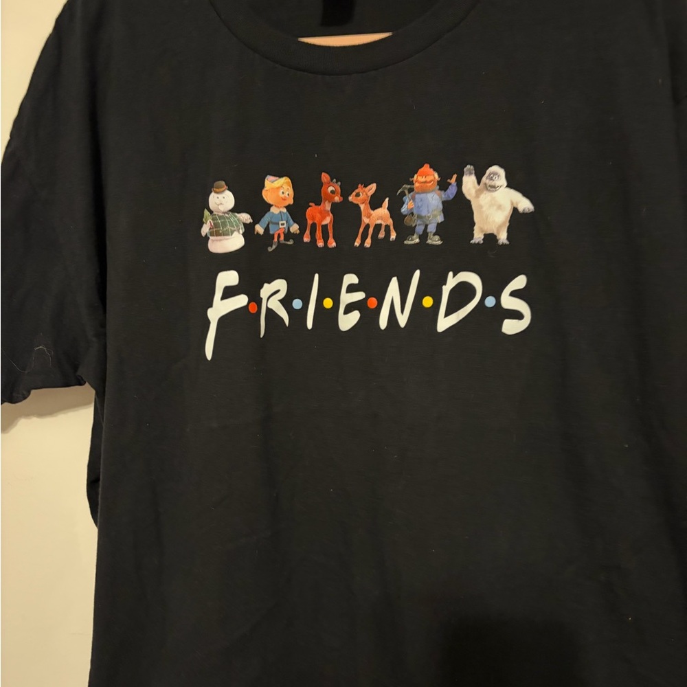 Gildan Black T-Shirt with Cartoon Characters